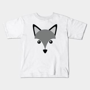 Cute Little Husky Dog Wolf Head Logo Illustration Kids T-Shirt